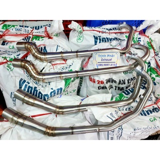 Cổ pô 2 khúc mẫu cong STB vân titan