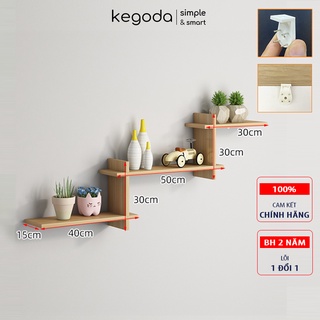 Kệ Gỗ Trang Trí Bậc Thang 3 Tầng Hệ Đỡ Chắc Chắn, Dễ Gắn KEGODA Shelf