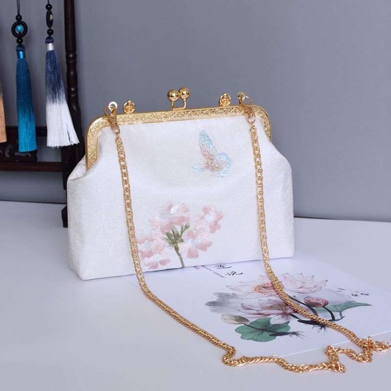 HAPPY HOMLIV Túi xách thêu họa tiết phong cách Hán phục cổ điển