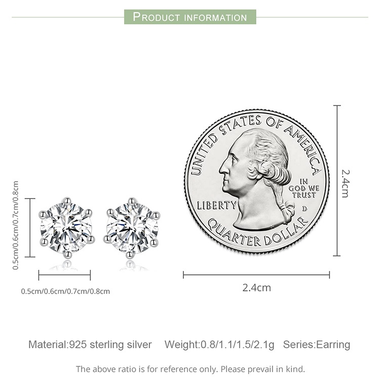 Bông tai BAMOER bằng bạc 925 thời trang cho nữ