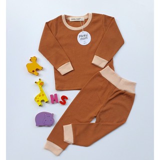 Bộ đồ cho bé - bộ len gân cho bé minky mom