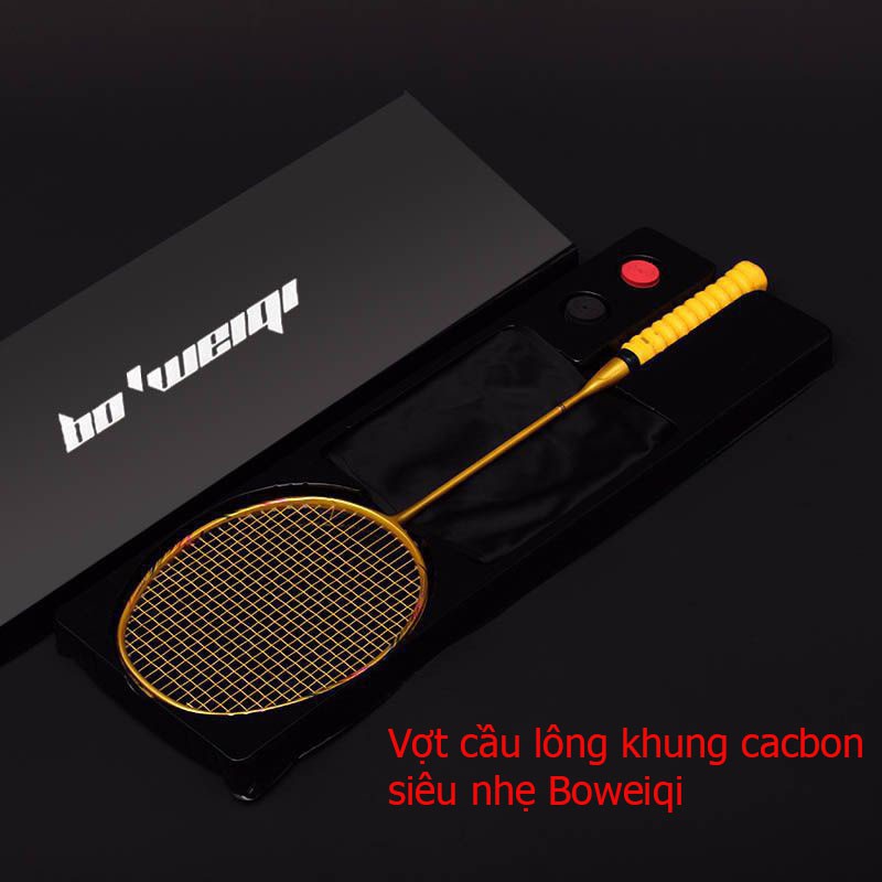 Vợt cầu lông khung cacbon siêu nhẹ Boweiqi – Bộ 1 cây vợt cầu lông siêu nhẹ chất liệu sợi cacbon