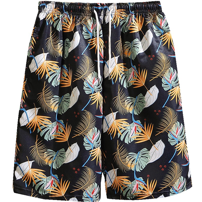 Set Áo Sơ Mi Ngắn Tay In Họa Tiết Hoa + Quần short Thời Trang Đi Biển Phong Cách Hawaii Cho Nam