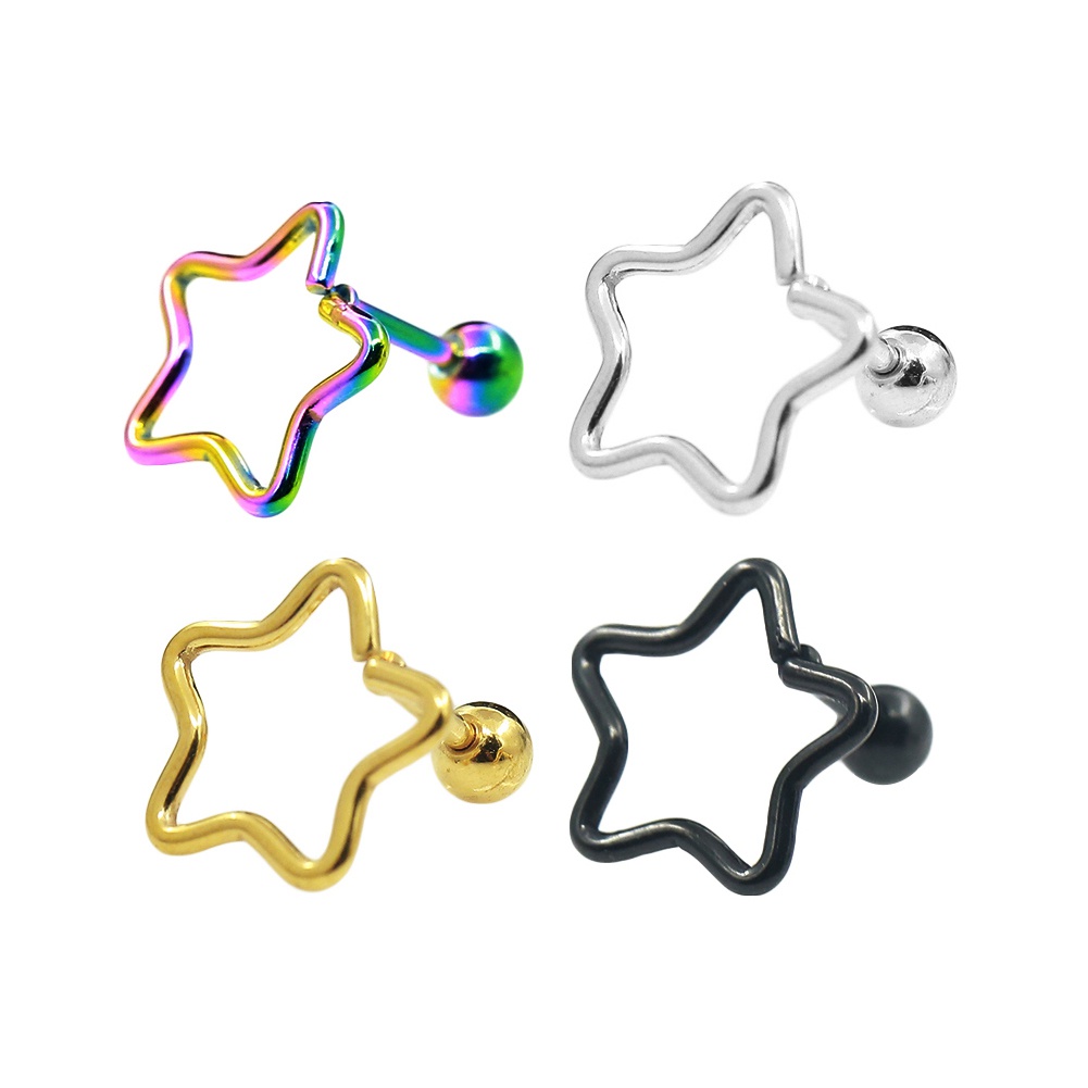 Khuyên tai thép không gỉ hình ngôi sao thời trang