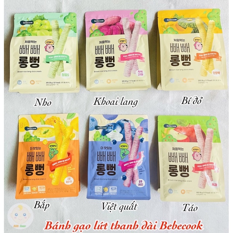 Bánh gạo lứt thanh dài Bebecook cho bé 7m+