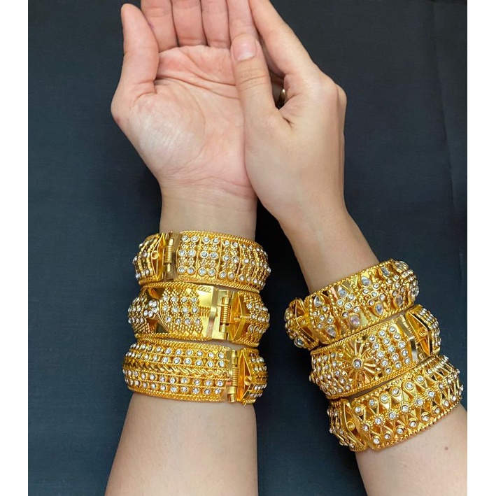 Mới nhất!Vòng Tay / Vòng Tay Cô Dâu / Vòng Tay Vàng dubai Ấn Độ / Mô Hình Mở Phong Cách Ấ
