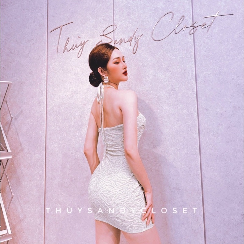 Đầm body cổ yếm vải xốp Quảng Châu dày dặn xịn sò alohashop91