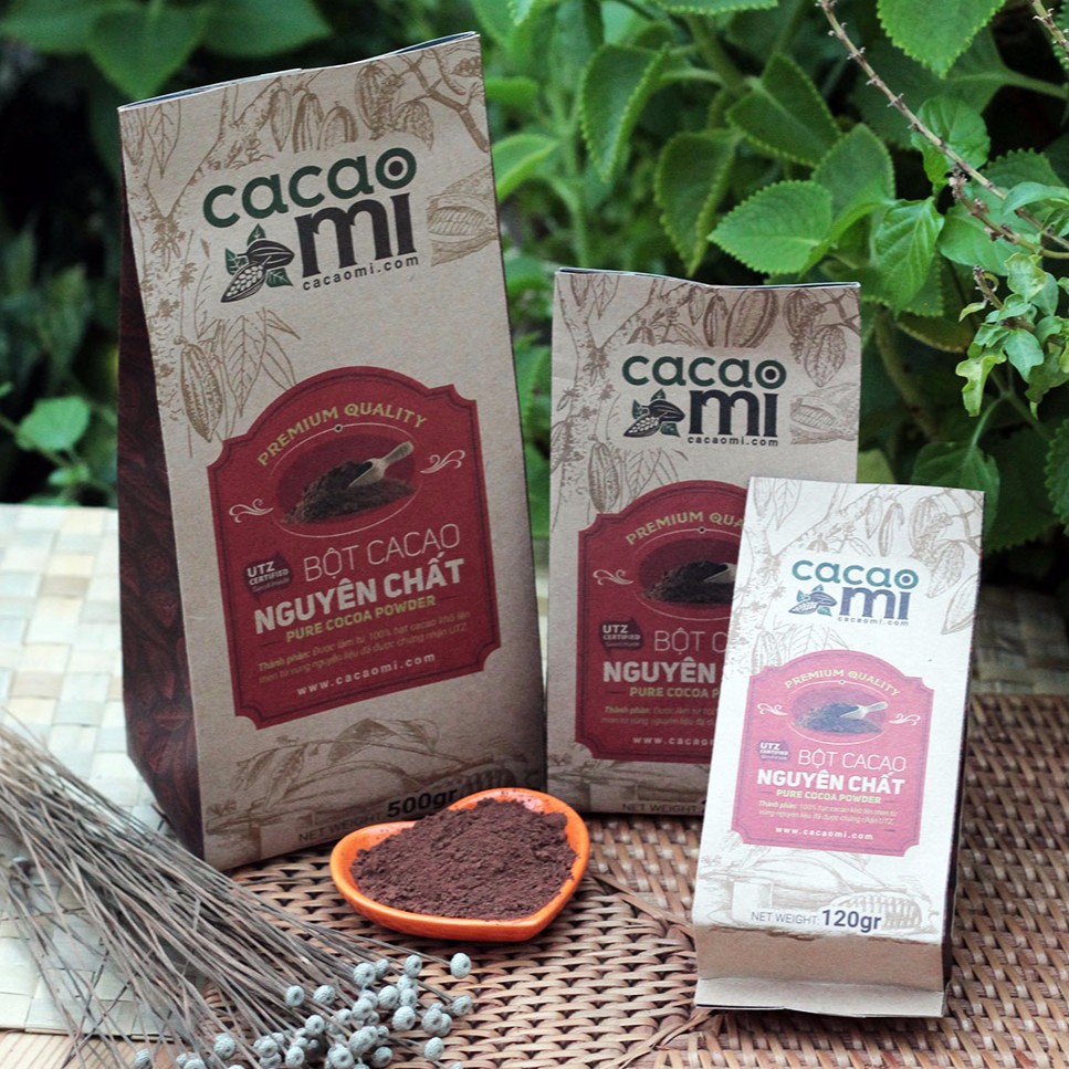 Bột cacao nguyên chất không đường - Pha chế thức uống socola trà sữa đậm vị ca cao - CACAOMI Premium chuẩn xuất khẩu