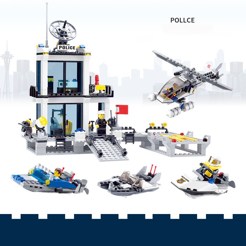 (Hộp Nặng) Lắp Ráp Xếp Hình LEGO POLICE Xe Cảnh Sát Tuần Tra Di Động Của Sở Cảnh Sát Trạm cảnh sát cơ động Kaizhi 6727