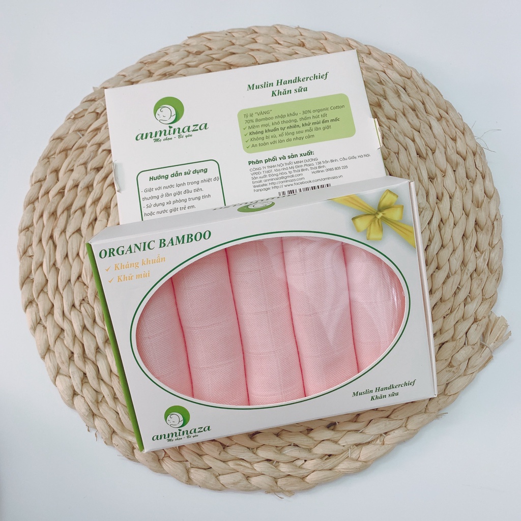 KHĂN SỮA SỢI TRE HÃNG ANMINAZA 25X25CM, 30X30CM