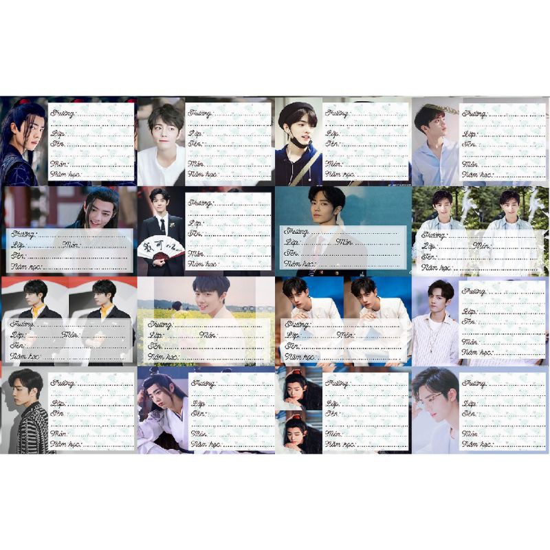 Nhãn / thời khóa biểu Tiêu Chiến Vương Nhất Bác Trần tình lệnh nhãn tên nhãn tập nhãn vở