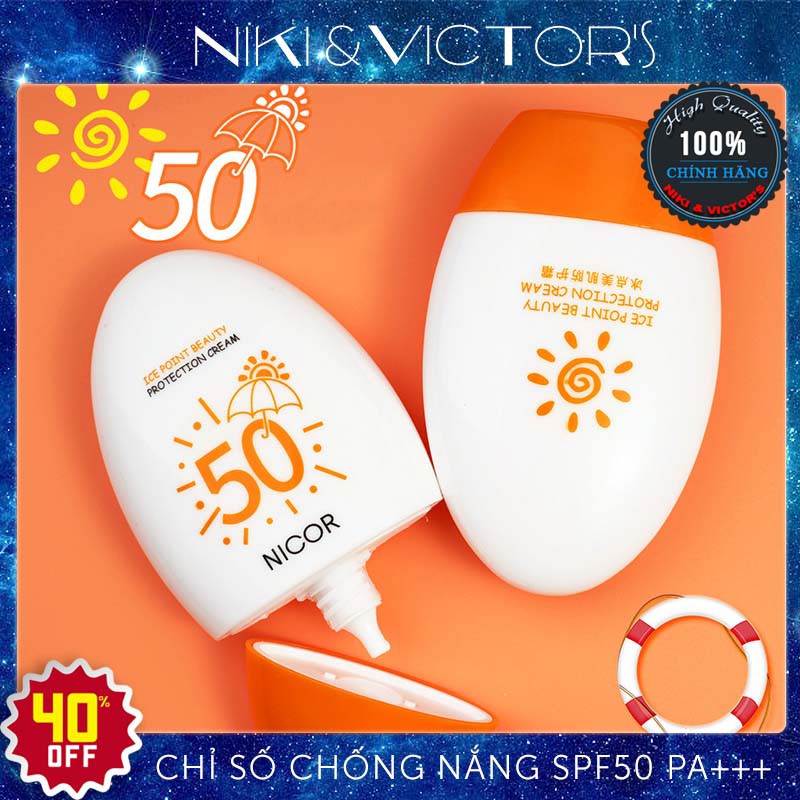 Kem Chống Nắng NICOR SPF 50+ Bảo Vệ Da Chống Tia Cực Tím An Toàn Tuyệt Đối Cho Da