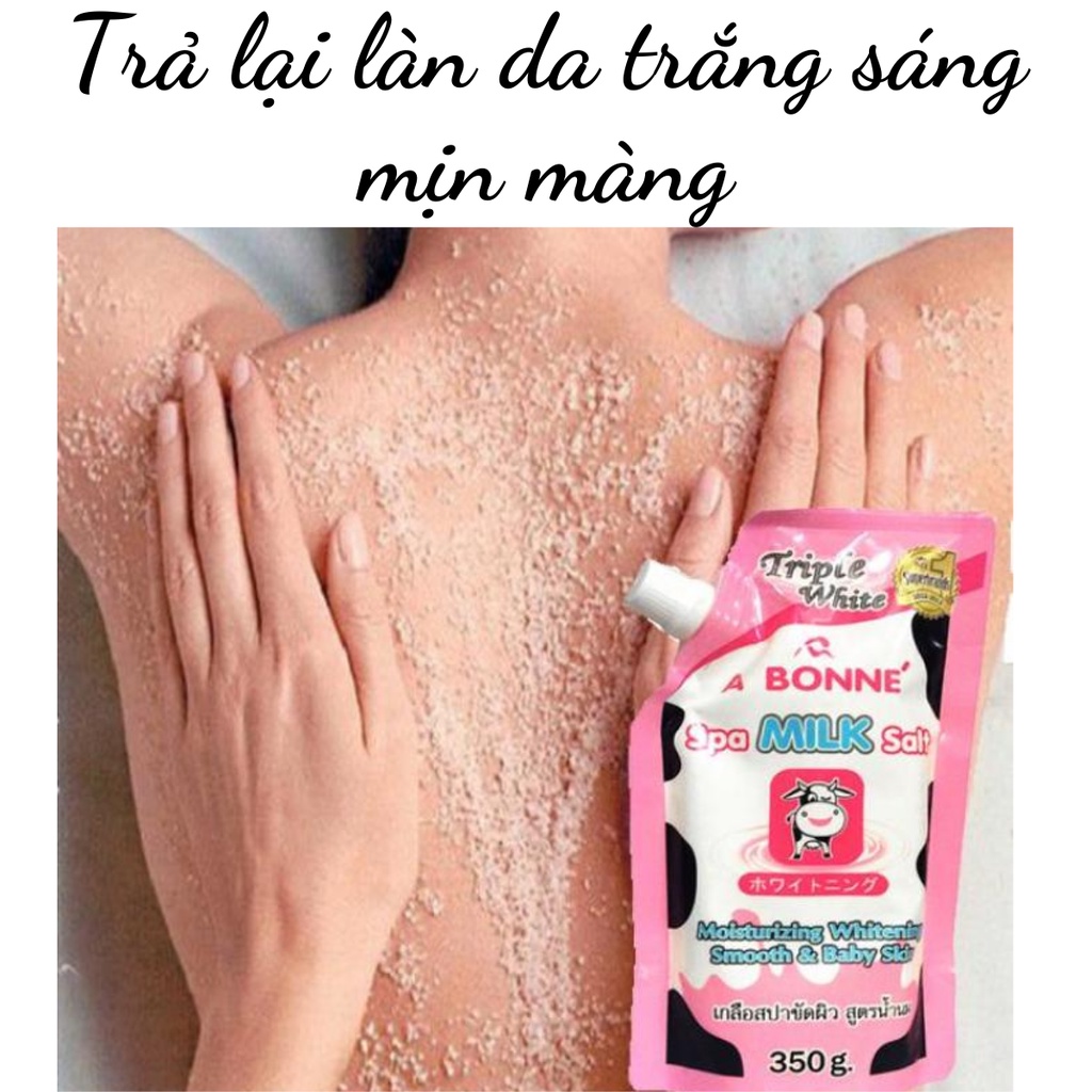 Muối tắm tẩy tế bào chết sữa bò A Bonne Spa Milk Salt Thái Lan 350gr tẩy da chết toàn thân TBC03