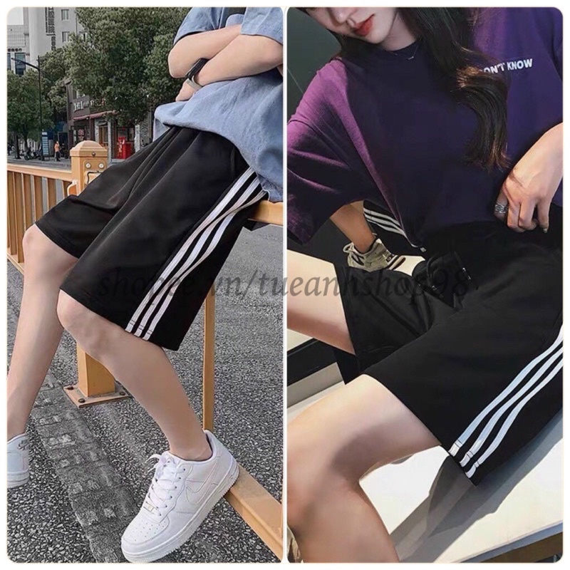 Quần Short 3 Sọc Unisex Nam Nữ Freesize 38-70kg - TUEANHSHOP