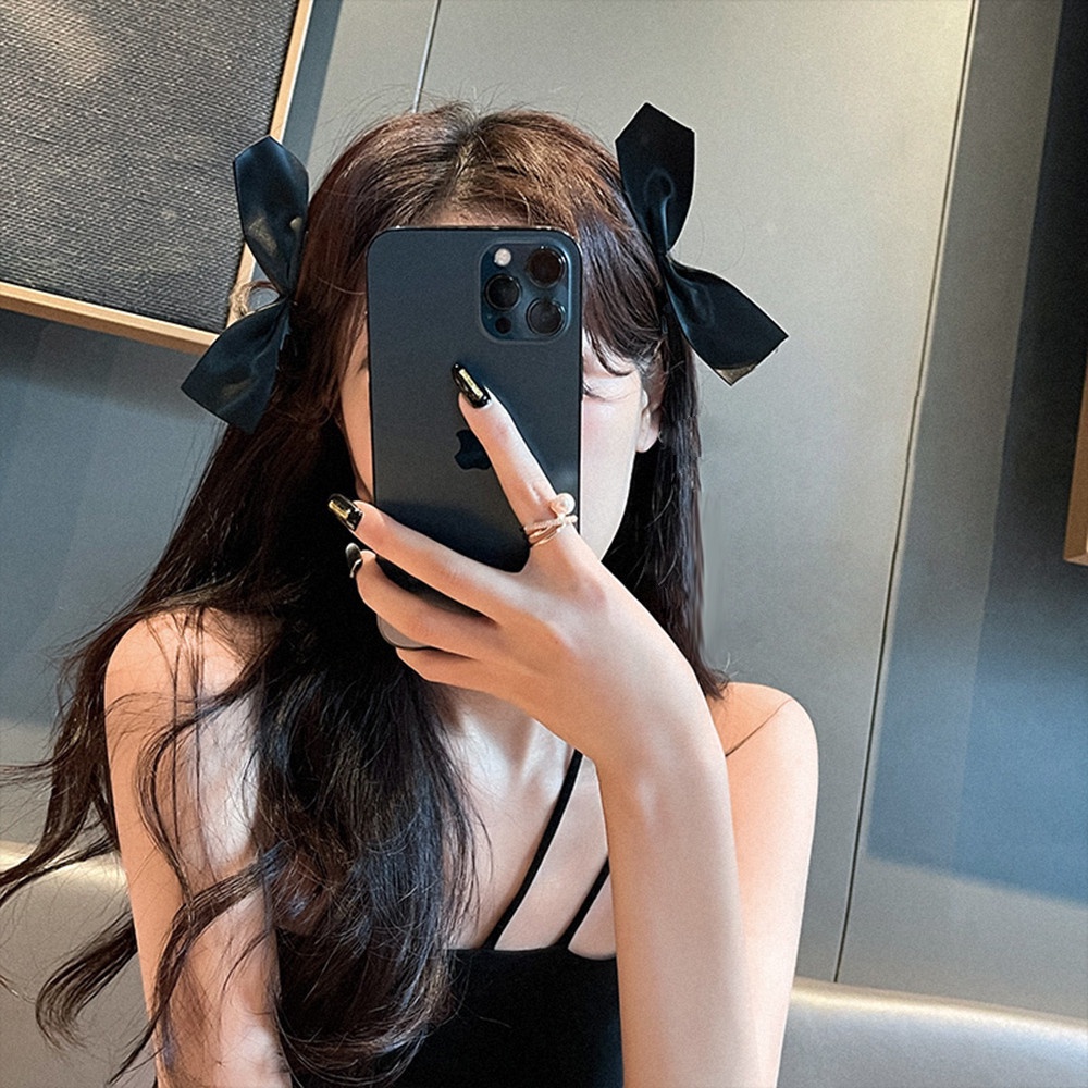 Set 2 kẹp tóc hình nơ đen phong cách Hàn Quốc