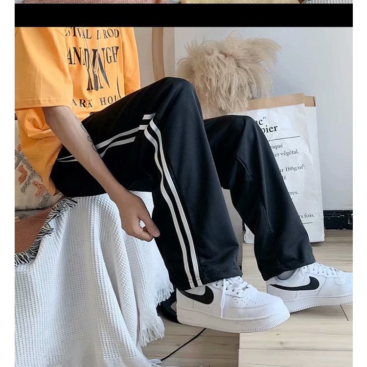 Quần dài thể thao dáng rộng phong cách hip hop Hàn Quốc cao cấp thời trang cho nam - size S-3Xl