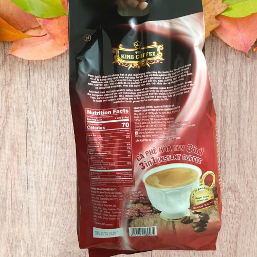 Giá sỉ - sẵn có King Coffee Cà Phê Hòa Tan 3in1 Bịch 88 gói sticks