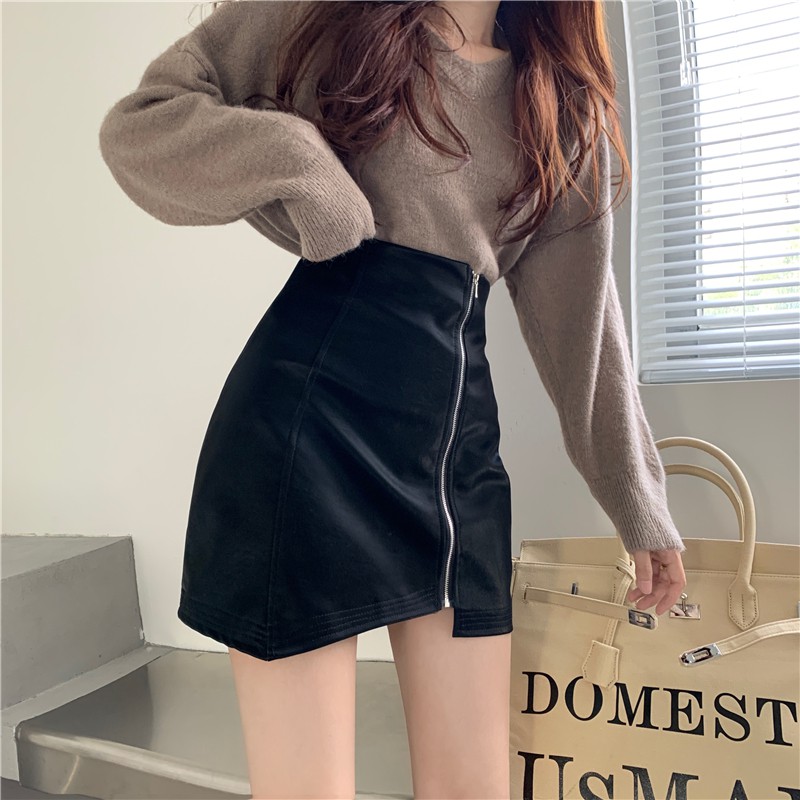 [SẴN ĐEN] VÁY CHỮ A KÉP KHÓA MẶT TRƯỚC ULZZANG | BigBuy360 - bigbuy360.vn