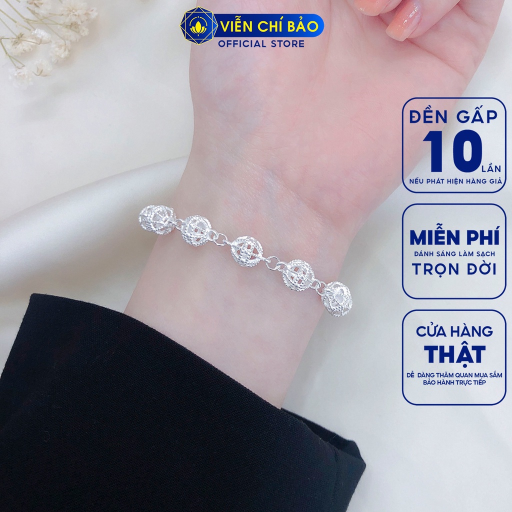 Lắc tay bạc nữ họa tiết đốt tròn chất liệu bạc 925 thời trang phụ kiện trang sức nữ thương hiệu Viễn Chí Bảo L400601