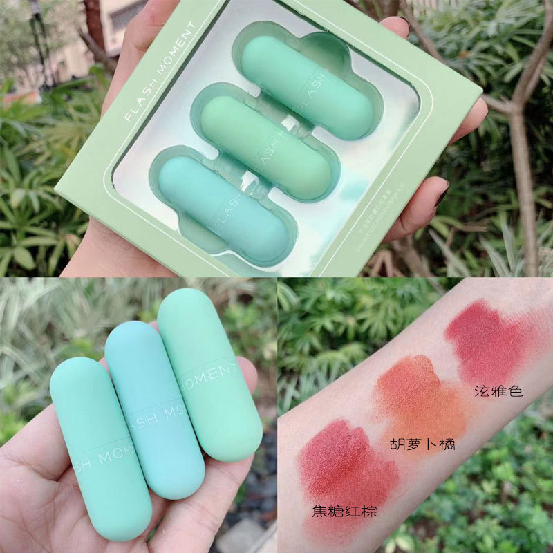 Set 3 Son Môi Mini Hình Viên Con Nhộng Không Phai Màu Lâu Trôi | BigBuy360 - bigbuy360.vn
