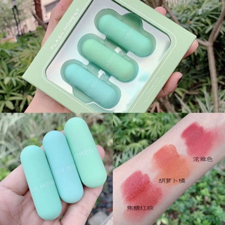 Set 3 Son Môi Mini Hình Viên Con Nhộng Không Phai Màu Lâu Trôi