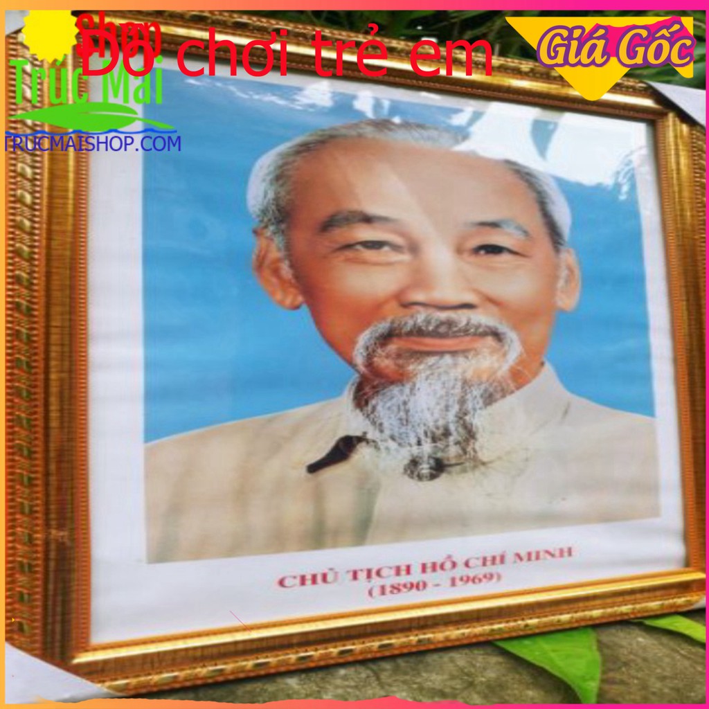 [Giá Xưởng] Ảnh Chủ Tịch Hồ Chí Minh kèm khung kính (40cm*30cm) Khung Ảnh Bác Hồ