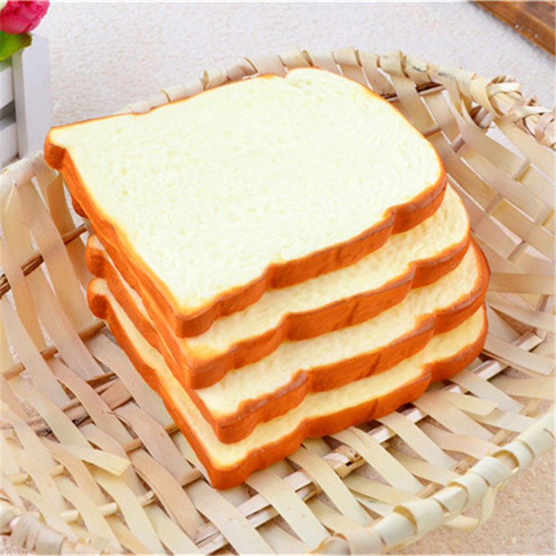 Đồ chơi nắn bóp đàn hồi hình bánh mì lát dùng giảm căng thẳng