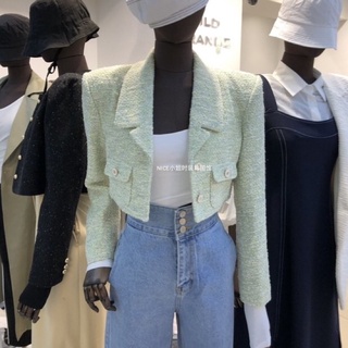 Order/ Áo khoác dạ Tweed croptop mùa thu đông cao cấp
