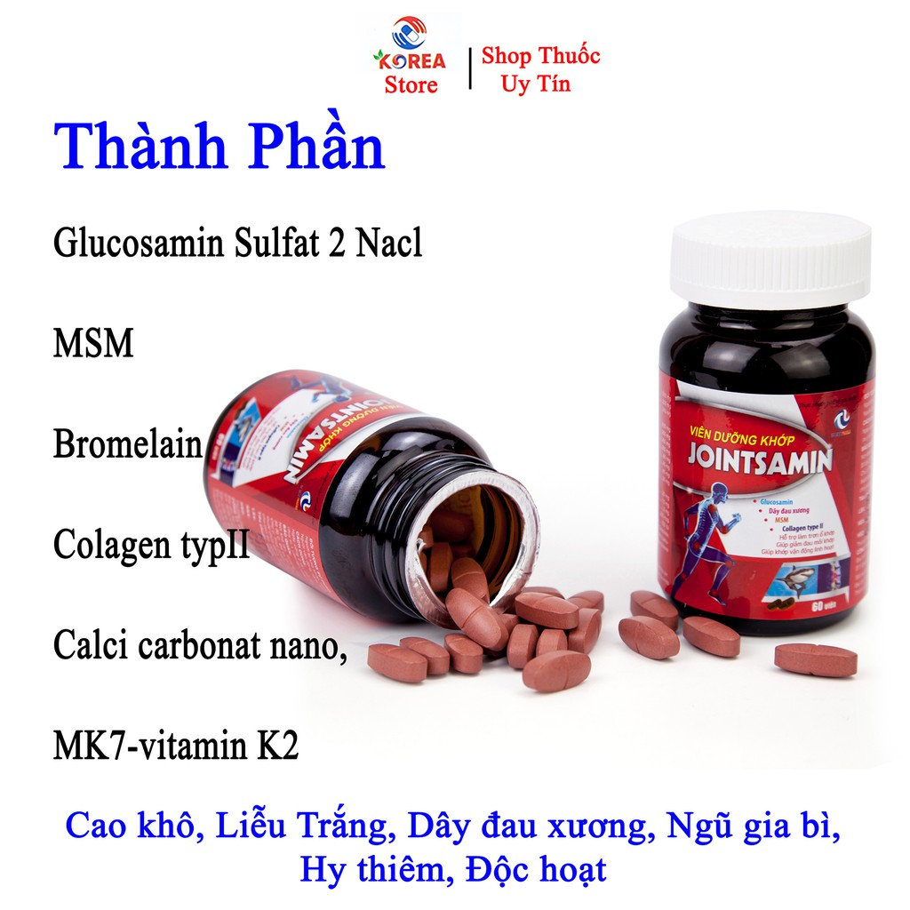 Thực phẩm cho sức khỏe dưỡng khớp JOINTSAMIN đập tan cơn đau khớp hộp 60 viên
