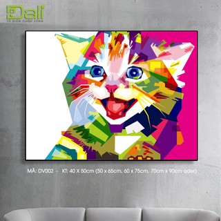 Tranh treo tường tự tô màu số hóa DALI Tranh Miêu Miêu Đáng Yêu DV002