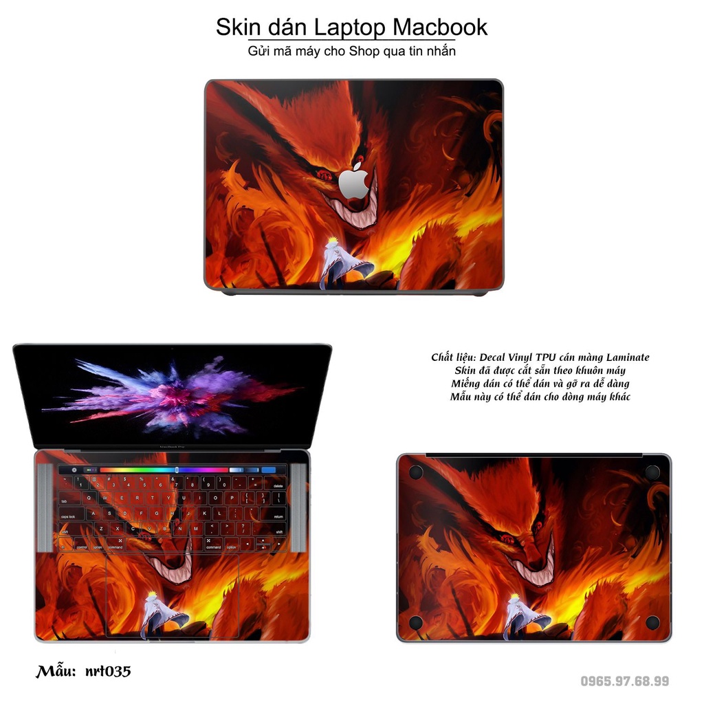 Skin dán Macbook mẫu Naruto (đã cắt sẵn, inbox mã máy cho shop)