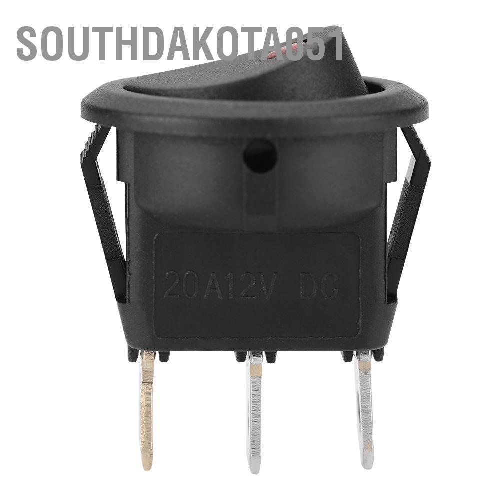 Công tắc tròn bật tắt có đèn LED Spst 12v cho Xe Van Dash Boat Light A