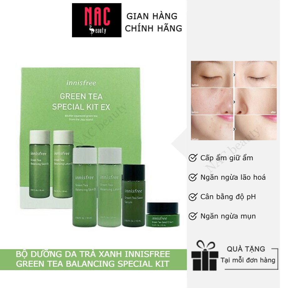 [Chính hãng] SET DƯỠNG DA INNISFREE GREEN TEA BALACING SPECIAL KIT