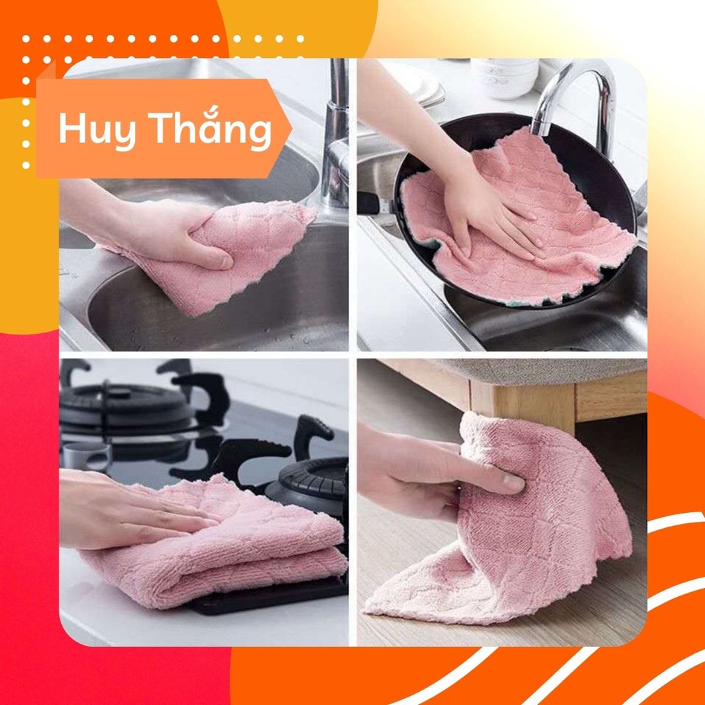 [GIÁ HỦY DIỆT ] Khăn Lau Bếp 2 Mặt, Đa Năng - Lau Bát, Lau Cốc, Lau Chén Siêu Thấm Hút - Huy Thắng Shop