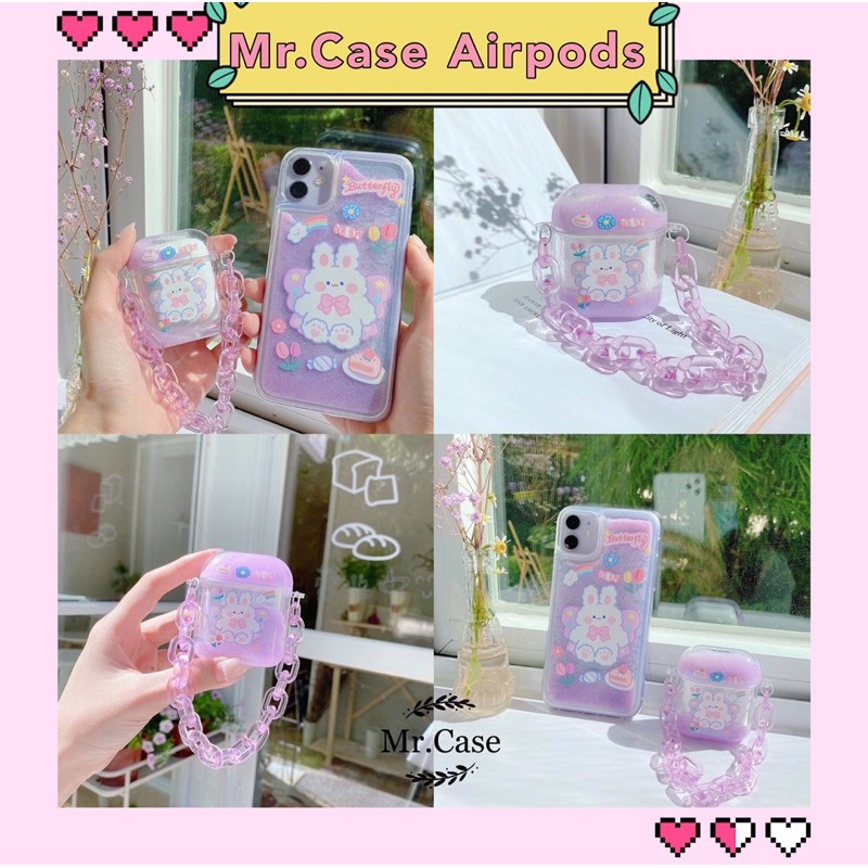 Case Airpods 1/2 Vỏ Ốp Đựng Tai Nghe Case iPhone Hình Thỏ Tím Xinh Xinh