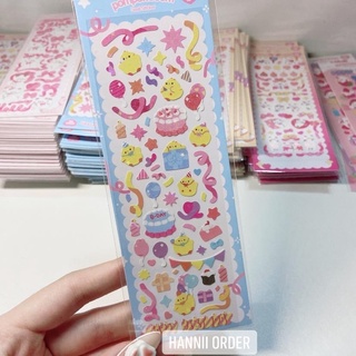 Sticker ribbon gấu decor