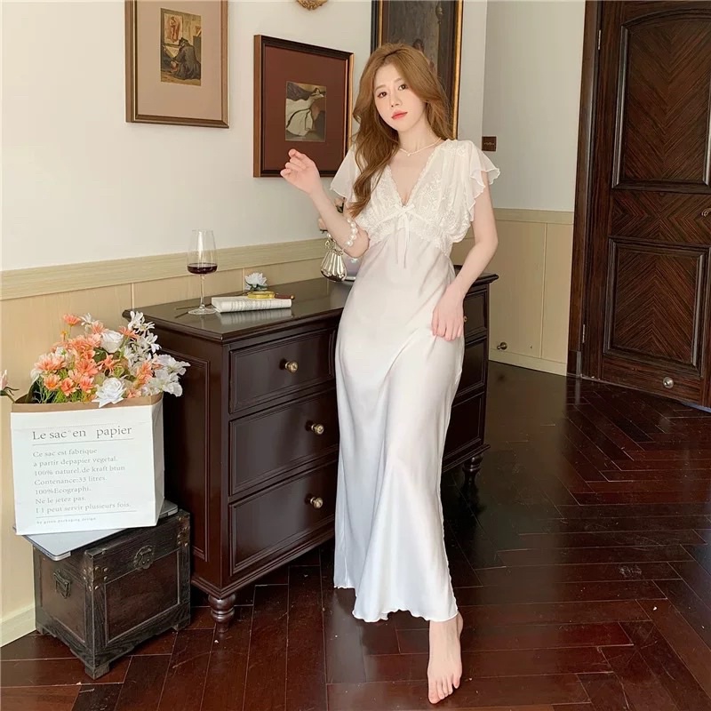 VÁY LỤA BO CHUN HÀNG QUẢNG CHÂU CÓ SẴN