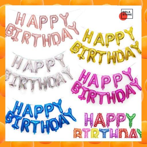 Đổ Sỉ Bóng bay chữ Happy Birthday 15 màu ( từ 100 bộ cắt giá tốt) sỉ 14k