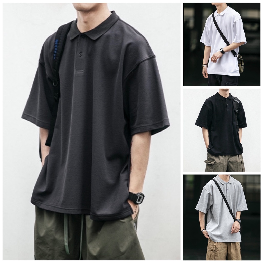 Áo Polo Basic unisex trơn thun nam chất vải cotton cao cấp, ngắn tay cực sang trọng, form rộng unisex, hợp mọi thời đại