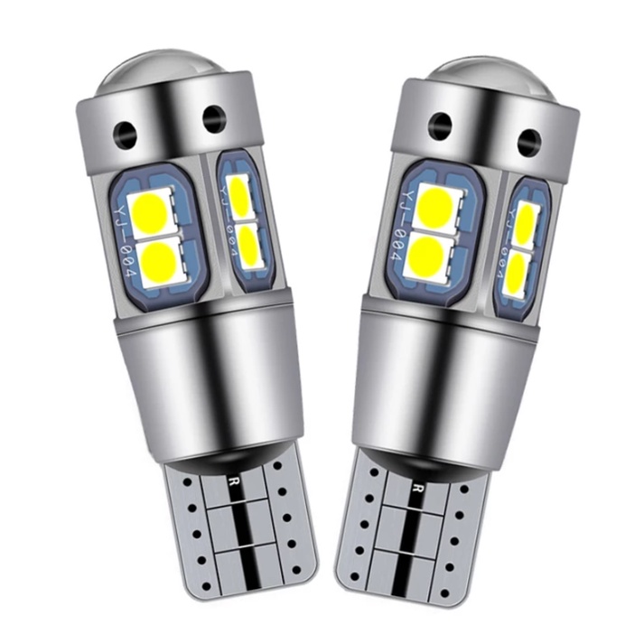 Set 2 Đèn LED T10 W5W 168 192 3030 10SMD Ánh Sáng Trắng Dành Cho Ô Tô