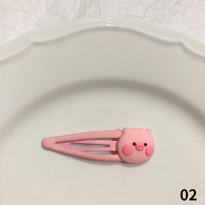 Kẹp tóc mềm mại thiết kế hình chú heo hồng hoạt hình đáng yêu dành cho nữ