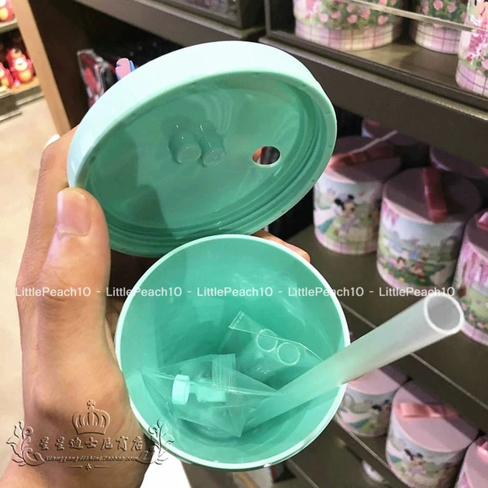 Ly nhựa uống nước Disney thon dài có kèm ống hút nổi 3D hình Car Olaf Mickey cho trẻ em