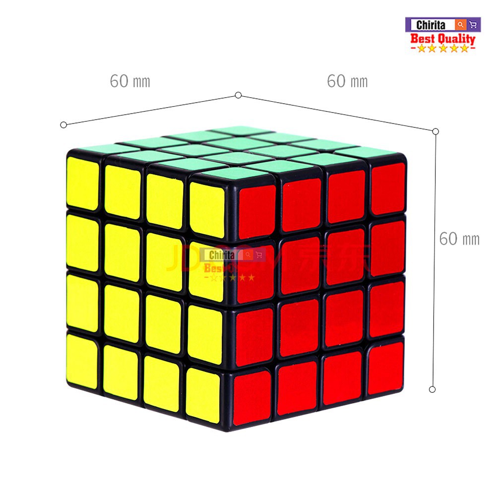 Đồ Chơi Rubik 4x4x4 Viền Đen Magic Cube - Phát Triển Trí Não Stickerless Loại Tốt NO.YJ8721