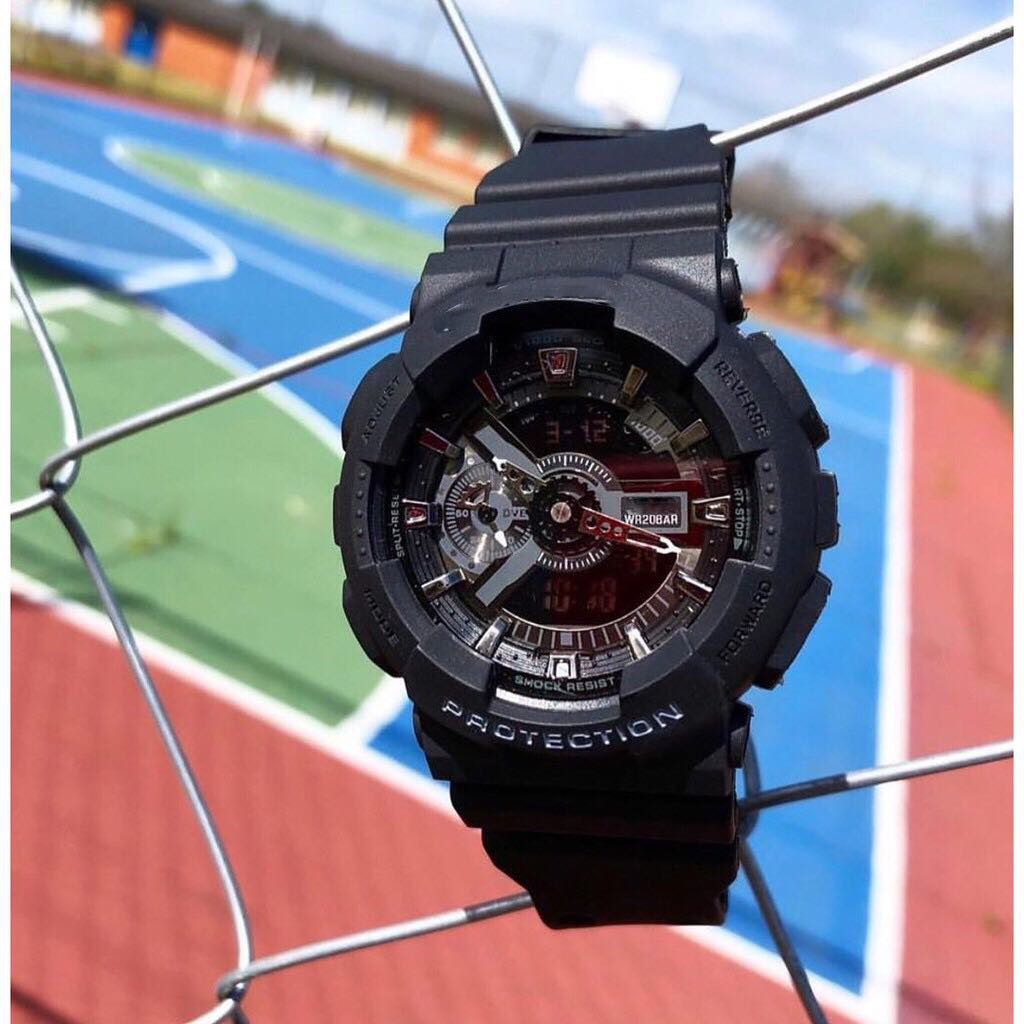 Đồng hồ thể thao kim điện tử nam đen GS GA110
