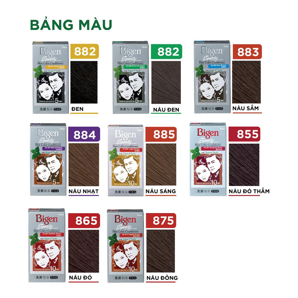 Thuốc nhuộm tóc Bigen Speedy phủ bạc  vỏ hộp màu xám