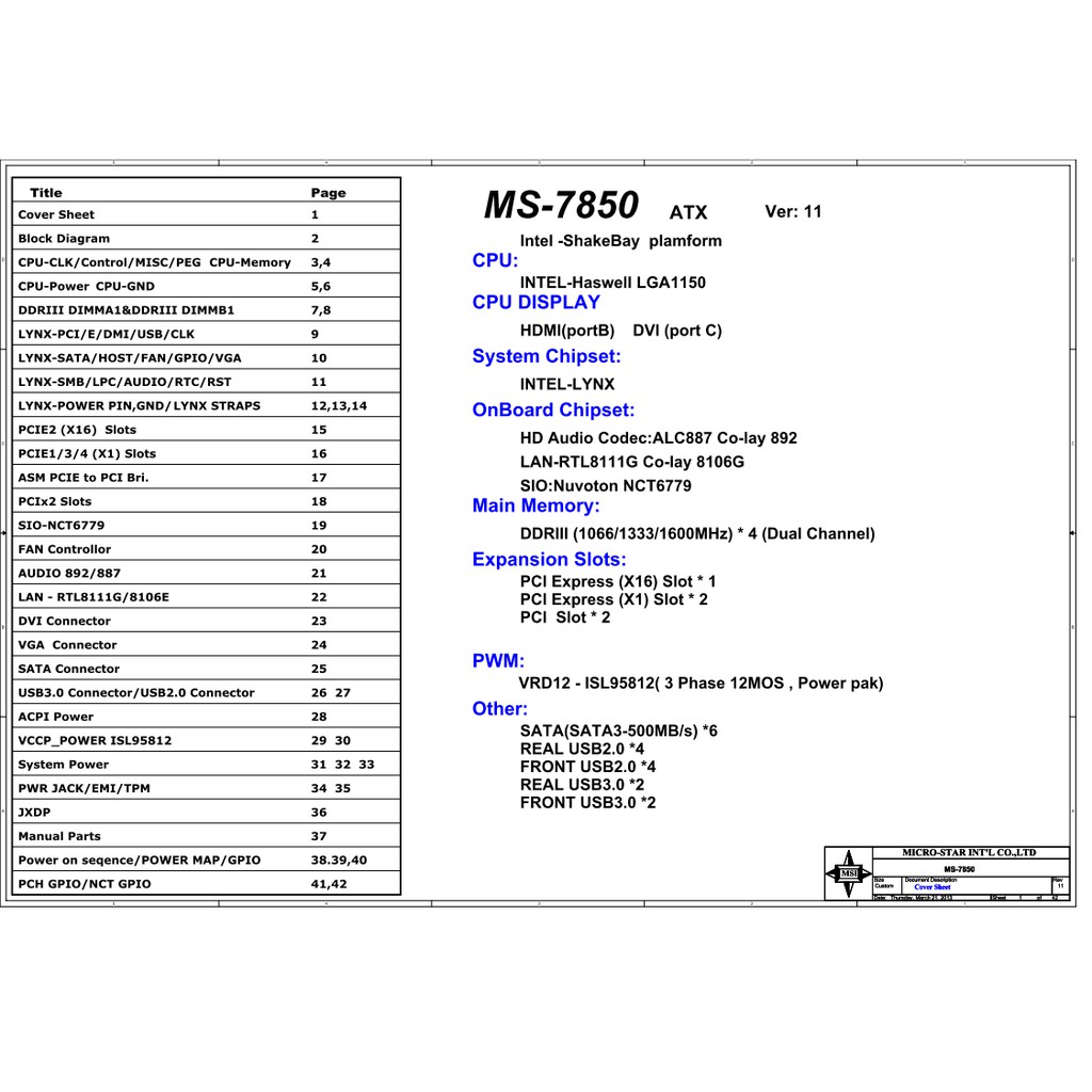 Sơ đồ Boardview MSI mã board MS-7850 ver 1.2 dùng để xem mạch