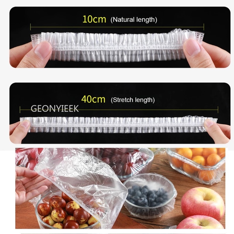 Set 100 miếng silicone bọc thực phẩm co giãn tái sử dụng được