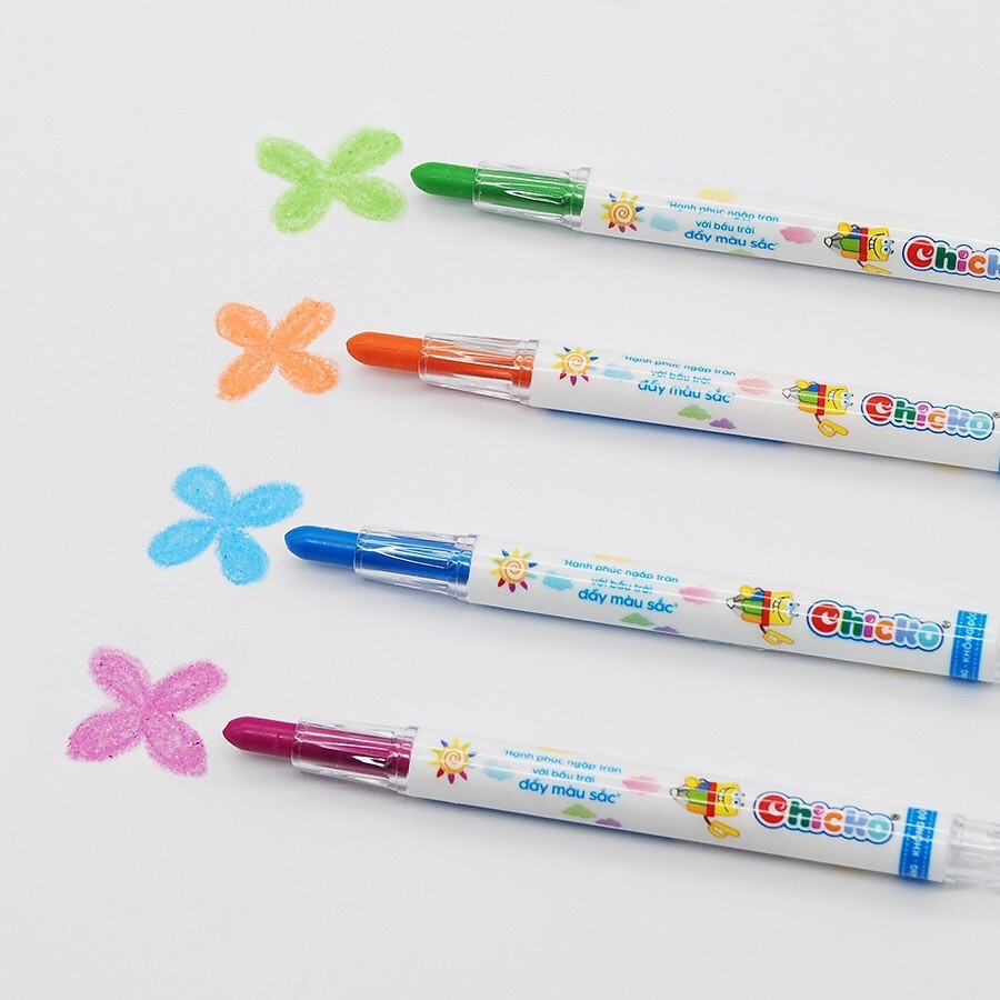 Bút sáp màu xoay Twist crayon DUKA 24 màu - Túi nhựa PVC