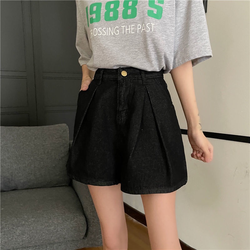 Quần Short denim Ống Rộng Thời Trang Xuân Hè Dành Cho Nữ