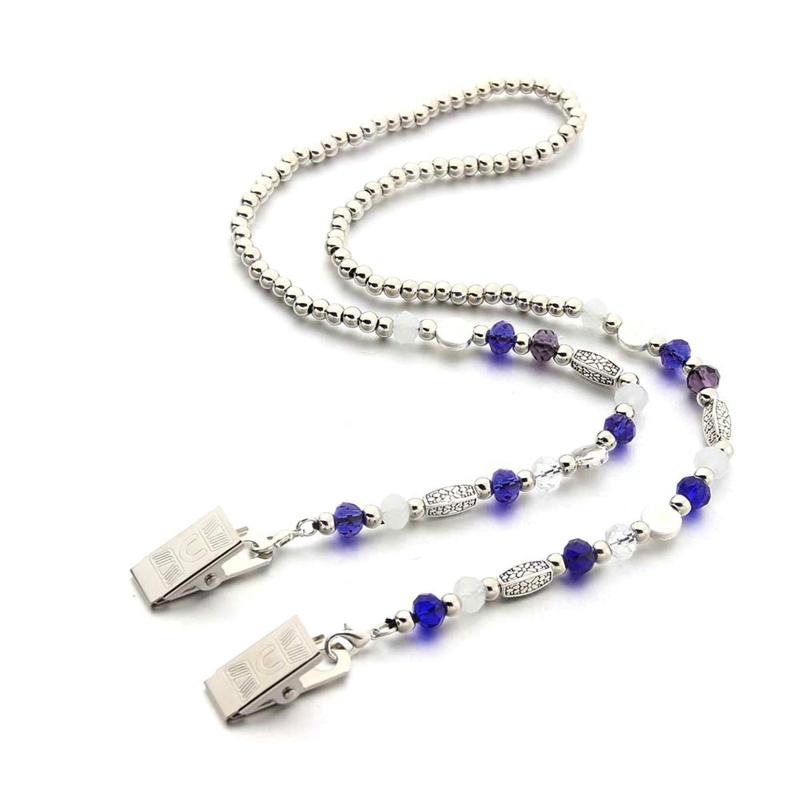 Giá Đỡ Mắt Kính Bằng Chuỗi Hạt Pha Lê Giả Kim Loại Trang Trí Vòng Cổ